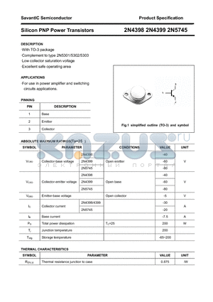 2N5745 datasheet - Silicon PNP Power Transistors