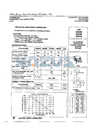 2N5745 datasheet - PNP SILICON HIGH-POWER TRANSISTORS