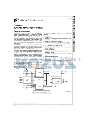 DP84902MS datasheet - 1,7 Encoder/Decoder Circuit