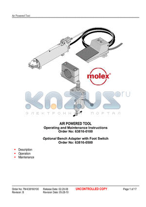 0638160500 datasheet - AIR POWERED TOOL Operating and Maintenance Instructions