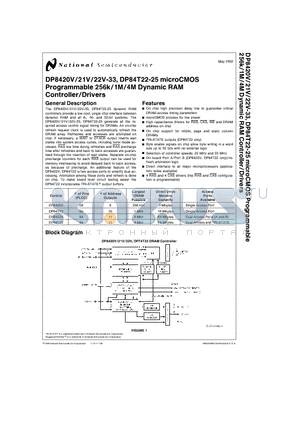 DP84T22 datasheet - microCMOS Programmable 256k/1M/4M Dynamic RAM Controller/Drivers