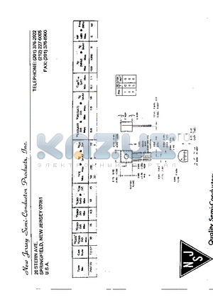 2N5770 datasheet - SPRINGFIELD, NEW JERSEY 07081