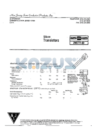 2N5779 datasheet - SILICON TRANSISTORS