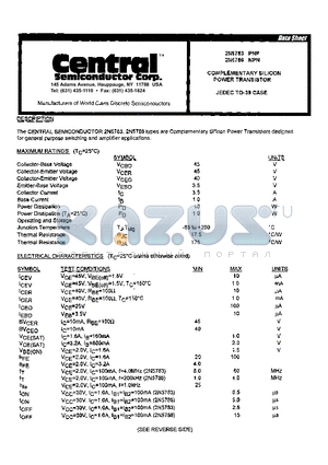 2N5783 datasheet - COMPLEMENTATY SILICON POWER TRANSIS0R
