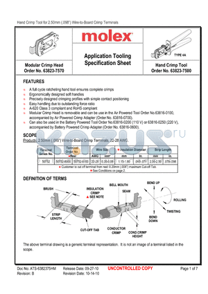 0638237575 datasheet - Application Tooling Specification Sheet