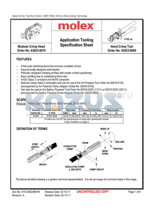 0638238075 datasheet - Application Tooling Specification Sheet