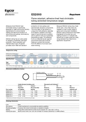 063725P011 datasheet - Flame-retardant, adhesive-lined heat-shrinkable tubing (extended temperature range)