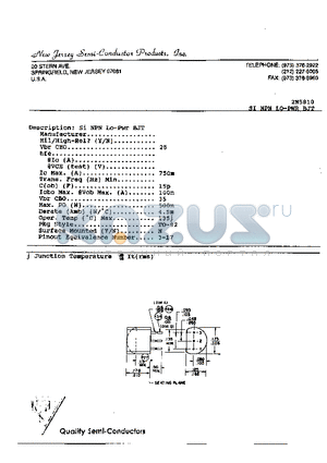 2N5810 datasheet - SI NPN LO-PWR BJT