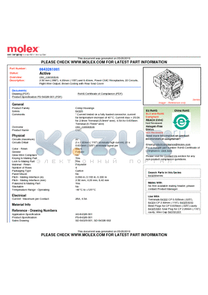 0643261001 datasheet - 2.50 mm (.098