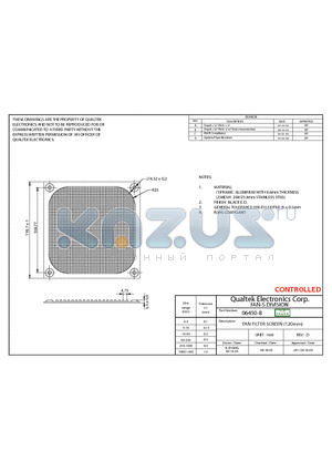 06450-B datasheet - FAN FILTER SCREEN (120mm)