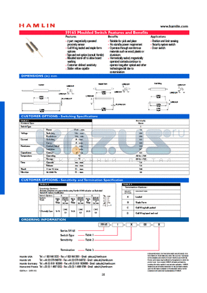 5916-1-S-00-A datasheet - Moulded Switch Features and Benefits