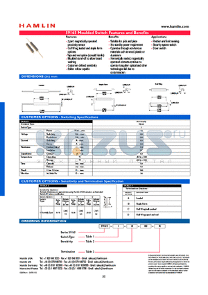 5916-1-S-00-B datasheet - Moulded Switch Features and Benefits