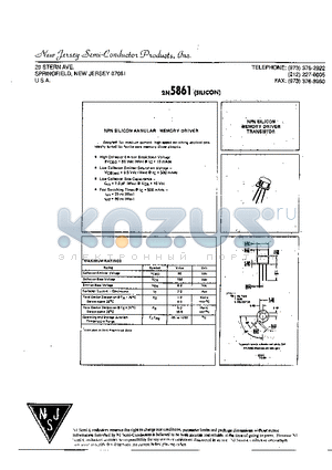 2N5861 datasheet - NPN SILICON MEMORY DIRVER TRANSISTOR