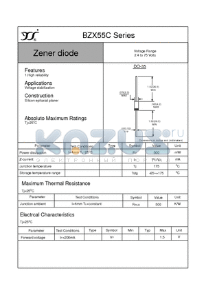 BZX55C datasheet - Zener diode