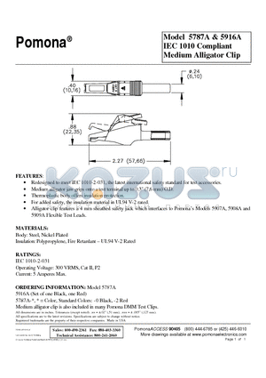 5916A datasheet - IEC 1010 Compliant Medium Alligator Clip