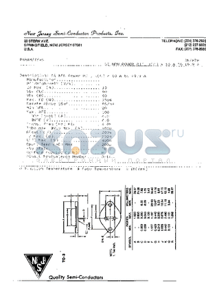 2N5878 datasheet - SI NPN POWER BJT
