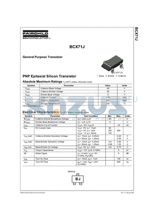 BCX71J datasheet - General Purose Transistor