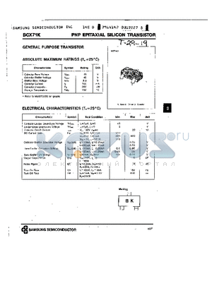 BCX71K datasheet - PNP EPITAXIAL SILICON TRANSISTOR