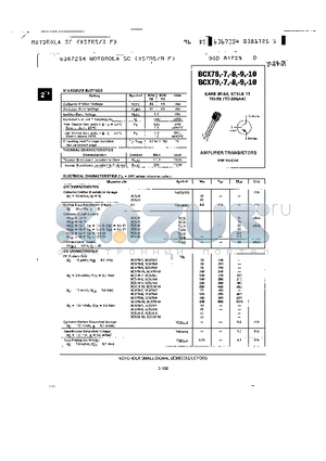 BCX78-10 datasheet - AMPLIFIER TRANSISTORS PNP SILICON