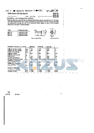 BCX94 datasheet - NPN SILICON AF TRANSISTORS