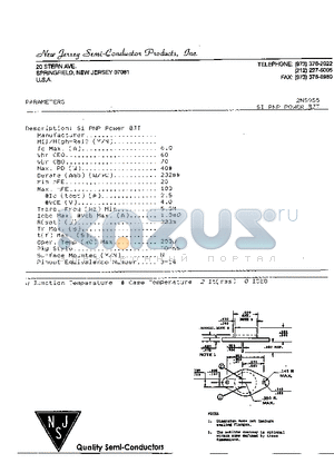 2N5955 datasheet - SI PNP POWER BJT