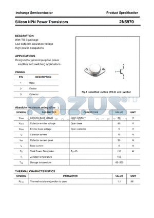 2N5970 datasheet - Silicon NPN Power Transistors