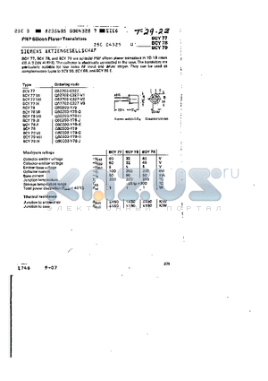 BCY77 datasheet - PNP SILICON PLANAR TRANSISTORS