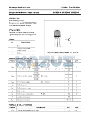 2N5990 datasheet - Silicon NPN Power Transistors