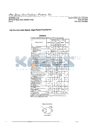 2N6033 datasheet - HIGH-CURRENT, HIGH-SPEED, HIGH-POWER TRANSISTORS