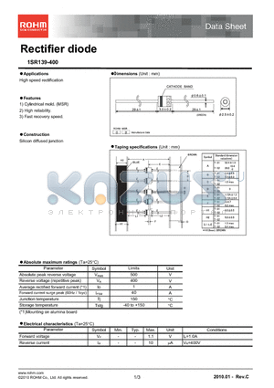 1SR139-400T-31 datasheet - Rectifier diode