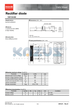 1SR139-600_10 datasheet - Rectifier diode