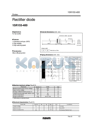 1SR153-400 datasheet - Rectifier diode