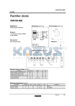 1SR154-400 datasheet - Rectifier diode