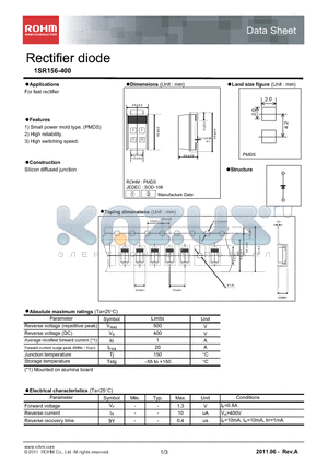 1SR156-400 datasheet - Rectifier diode