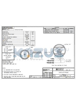 AVW-15SBW-BL-12 datasheet - SIREN / STROBE