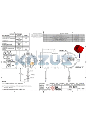 AW-10FR datasheet - Siren