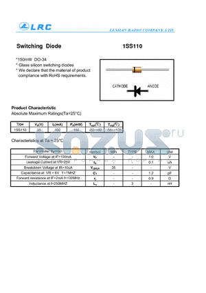 1SS110 datasheet - Switching Diode