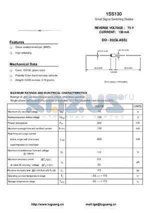 1SS130 datasheet - Small Signal Switching Diodes