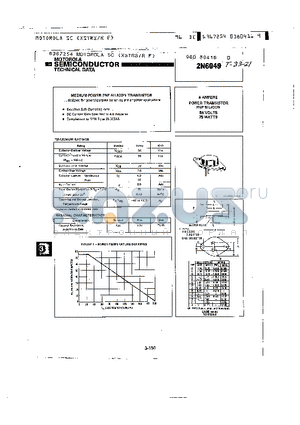 2N6049 datasheet - 4 AMPERE POWER TRANSISTOR PNP SILICON