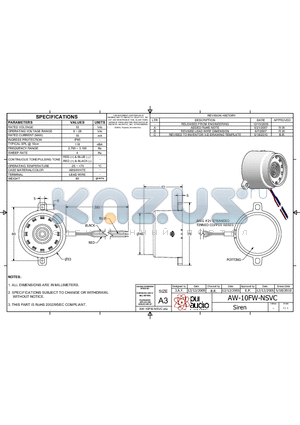 AW-10FW-NSVC datasheet - Siren