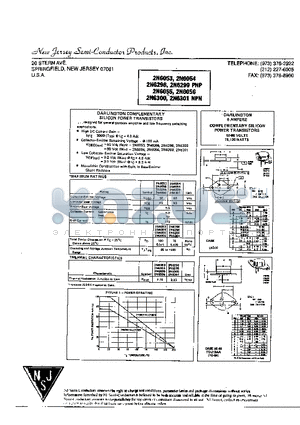 2N6053 datasheet - COMPLEMENTARY SILICON POWER TRANSISTORS