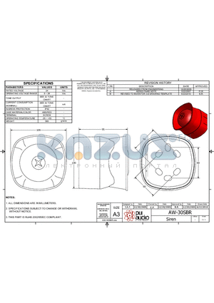 AW-30SBR datasheet - Siren