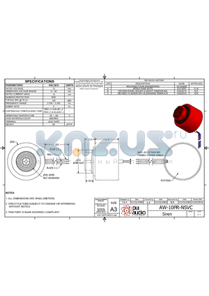 AW-10PR-NSVC datasheet - Siren