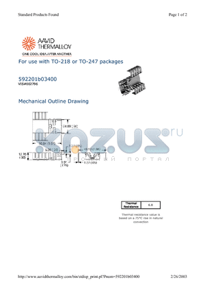 592201B03400 datasheet - For use with TO-218 or TO-247 packages