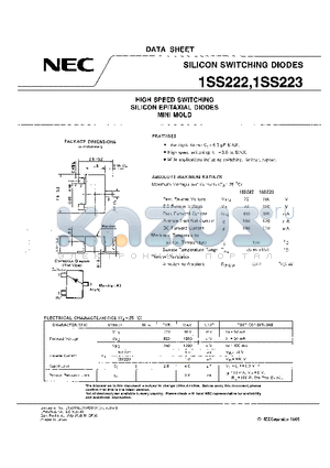 1SS223 datasheet - SILICON SWITCHING DIODES