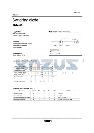 1SS244T-77 datasheet - Switching diode