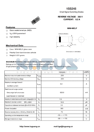 1SS245 datasheet - Small Signal Switching Diodes