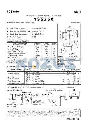 1SS250 datasheet - DIODE (HIGH SPEED SWITCHING APPLICATIONS)