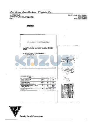 2N6082 datasheet - NPN SILICON RF POWER TRANSISTORS