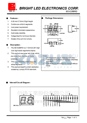 BD-E286RD datasheet - super red chips, which are made from AlGaAs on GaAs substrate